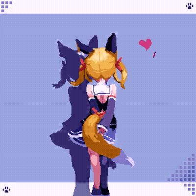Pixel Art Girl With Tail GIF