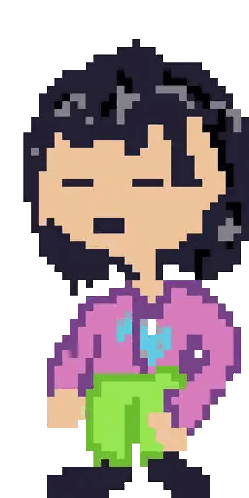 Pixel Art Girl With Two Faces Sticker