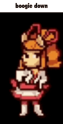 Pixel Art Girl With Words Boogie Down GIF
