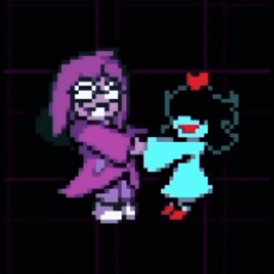 Pixel Art Girls Dancing Together GIF