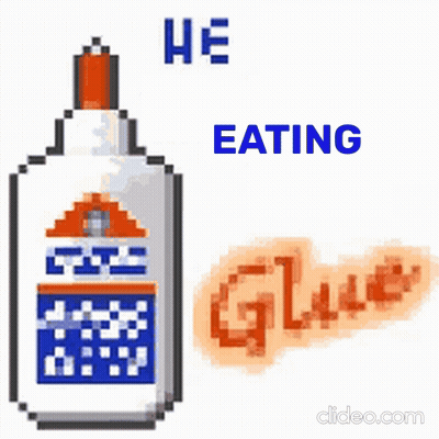 Pixel Art Glue Bottle And He Eating Glue GIF