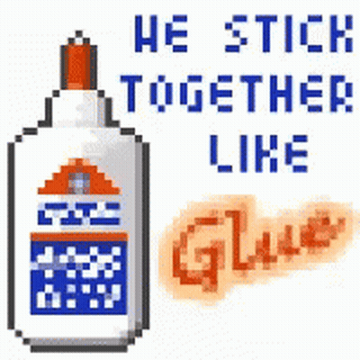 Pixel Art Glue Bottle And Words GIF