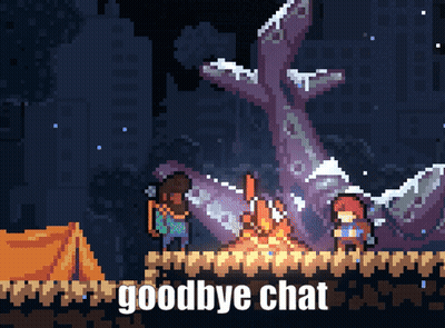 Pixel Art Goodbye Chat GIF