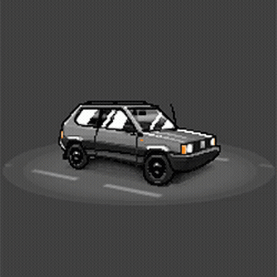 Pixel Art Gray Car GIF