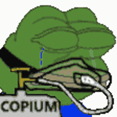 Pixel Art Green Frog Copium GIF