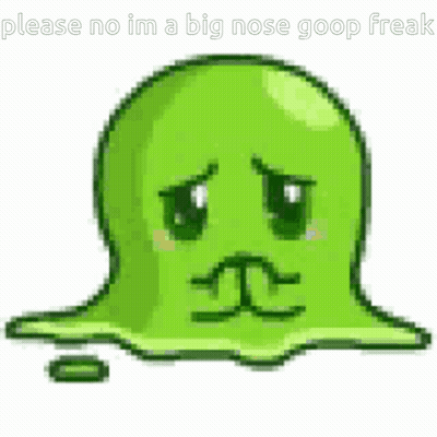 Pixel Art Green Ghost Sad Face Saying Please No Im A Big Nose Goop Freak GIF