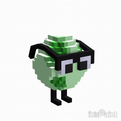 Pixel Art Green Heart With Glasses GIF