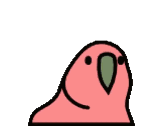 Pixel Art Green Parrot With Long Beak Sticker