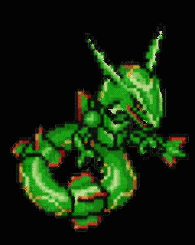 Pixel Art Green Snake With Red Spots GIF