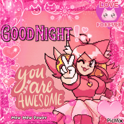 Pixel Art Greeting Card Saying Good Night GIF