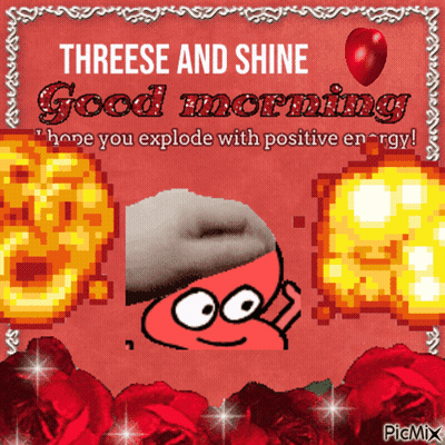 Pixel Art Greeting Card Saying Threese And Shine Good Morning GIF