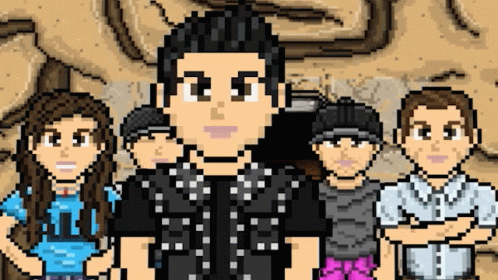 Pixel Art Group Of People GIF