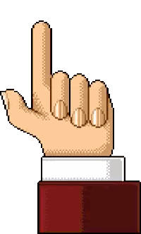 Pixel Art Hand Pointing Up Sticker