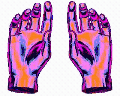 Pixel Art Hands Reaching Out GIF