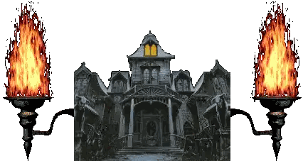 Pixel Art Haunted House With Flames Sticker