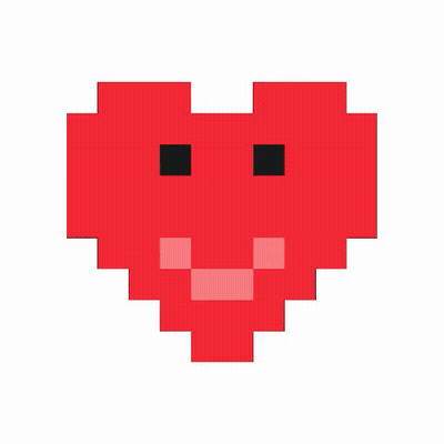 Pixel Art Heart Smiling GIF
