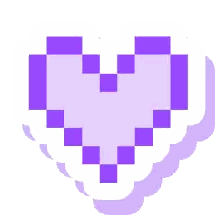Pixel Art Heart With Shadow Sticker