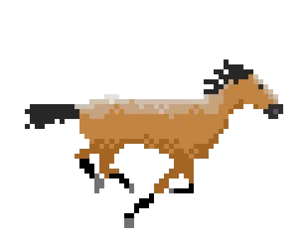 Pixel Art Horse Running Sticker