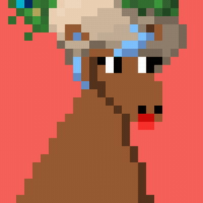 Pixel Art Horse Wearing Green Hat GIF