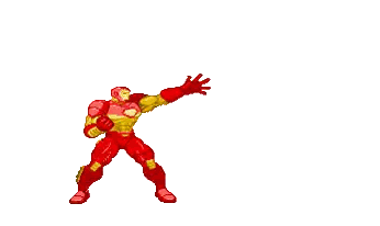 Pixel Art Iron Man Holding Rocket Launcher Sticker