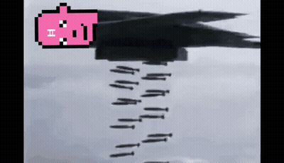 Pixel Art Jet Flying Through Sky GIF