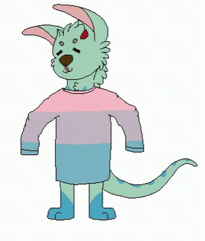 Pixel Art Kangaroo Wearing Sweater GIF