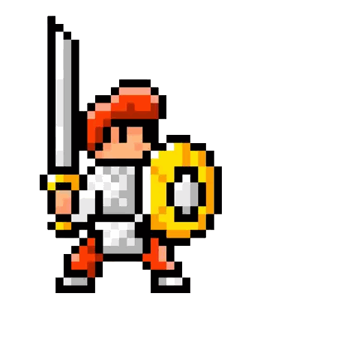 Pixel Art Knight Holding Bo Balloon Sticker