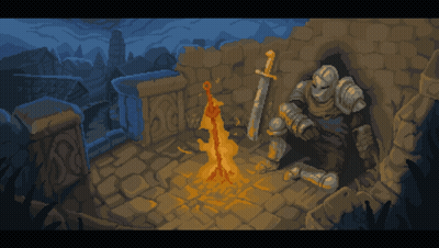 Pixel Art Knight With Sword GIF