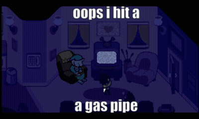 Pixel Art Living Room Oops I Hit A Gas Pipe GIF