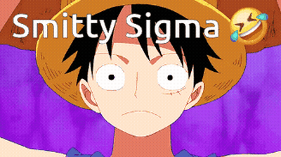 Pixel Art Luffy With Smitteny Sigma Above GIF