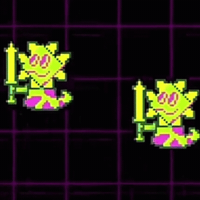 Pixel Art Man Before Rainbow of Colored Objects