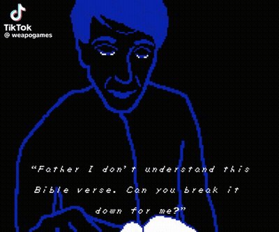 Pixel Art Man Bible Father I Don't Understand GIF