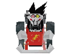 Pixel Art Man Driving Red Go Kart Sticker