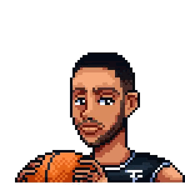 Pixel Art Man Holding Basketball Sticker
