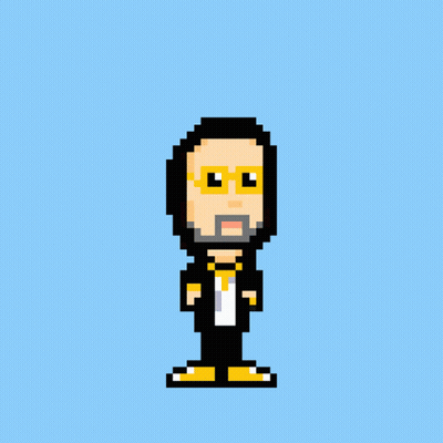 Pixel Art Man Holding Green Bottle With Letter A GIF