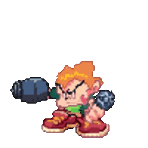 Pixel Art Man Holding Gun Sticker