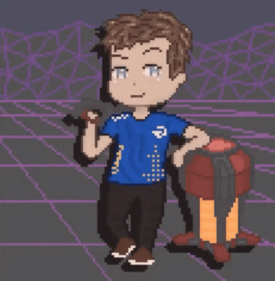 Pixel Art Man Holding Gun GIF