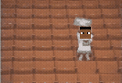 Pixel Art Man Holding Pillow In Stadium GIF