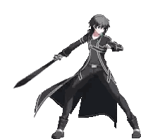 Pixel Art Man Holding Sword Sticker