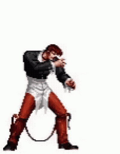 Pixel Art Man In Black Jacket And Red Pants GIF