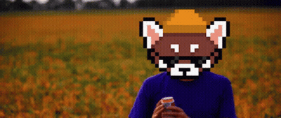Pixel Art Man In Cowboy Hat Holding Soda GIF