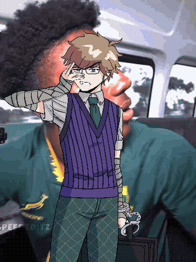 Pixel Art Man In Green Saying Speed Editz GIF