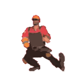 Pixel Art Man In Hard Hat Dancing Sticker