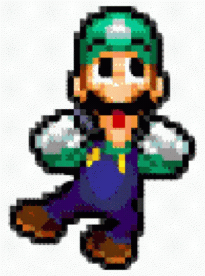 Pixel Art Man In Overalls And Green Hat GIF