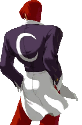 Pixel Art Man In Purple Jacket With C Sticker