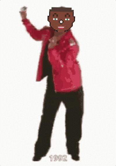 Pixel Art Man In Red Jacket And Black Pants GIF