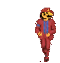 Pixel Art Man In Red Suit And Tie Sticker