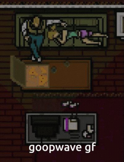 Pixel Art Man Laying On Couch Next To Woman GIF