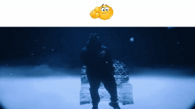 Pixel Art Man Next To Ice Sculpture With Smiley Above GIF