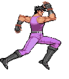 Pixel Art Man Running In Purple Pants Sticker